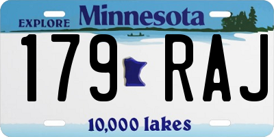 MN license plate 179RAJ