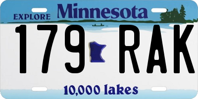 MN license plate 179RAK