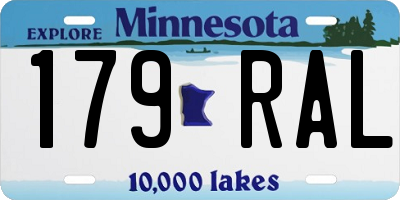 MN license plate 179RAL