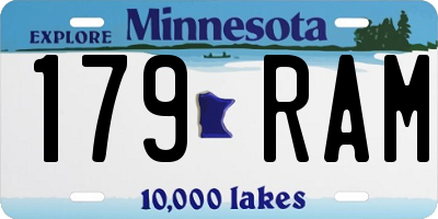 MN license plate 179RAM