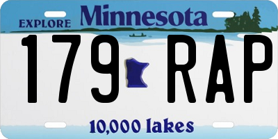 MN license plate 179RAP