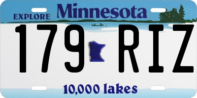 MN license plate 179RIZ