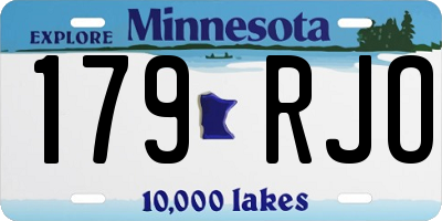 MN license plate 179RJO