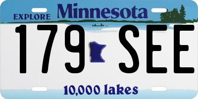 MN license plate 179SEE