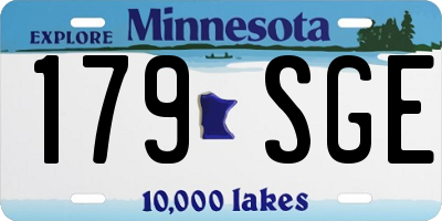MN license plate 179SGE