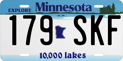 MN license plate 179SKF