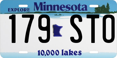 MN license plate 179STO