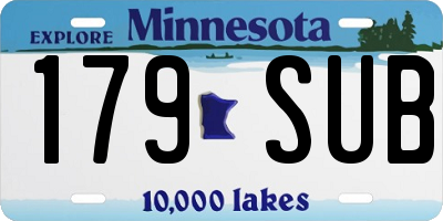 MN license plate 179SUB