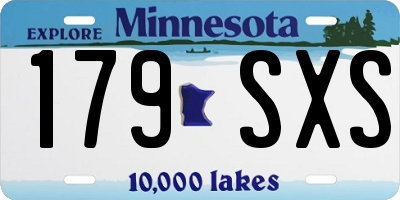 MN license plate 179SXS