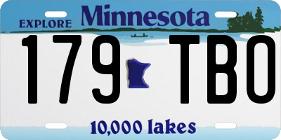 MN license plate 179TBO