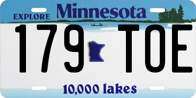 MN license plate 179TOE
