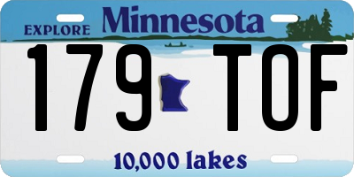 MN license plate 179TOF