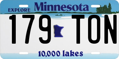 MN license plate 179TON