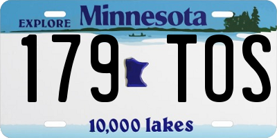 MN license plate 179TOS