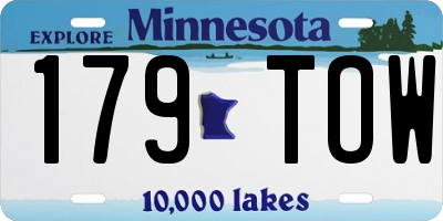 MN license plate 179TOW