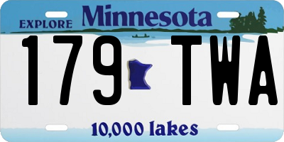 MN license plate 179TWA