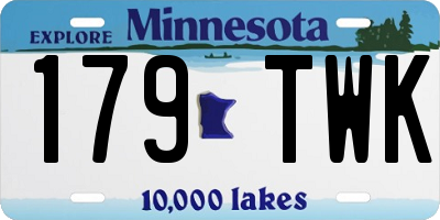 MN license plate 179TWK