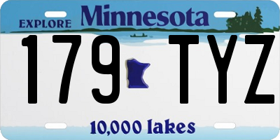 MN license plate 179TYZ