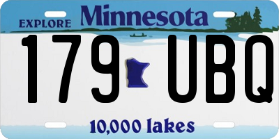 MN license plate 179UBQ