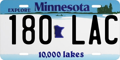 MN license plate 180LAC