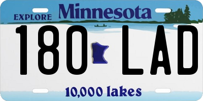 MN license plate 180LAD