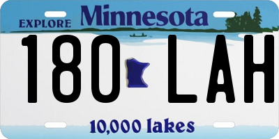MN license plate 180LAH
