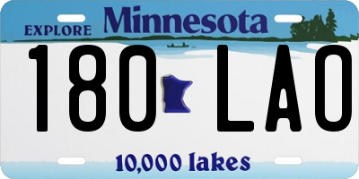 MN license plate 180LAO