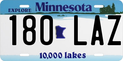 MN license plate 180LAZ
