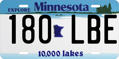 MN license plate 180LBE