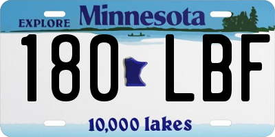 MN license plate 180LBF