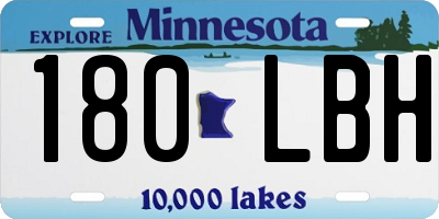 MN license plate 180LBH