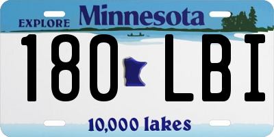 MN license plate 180LBI