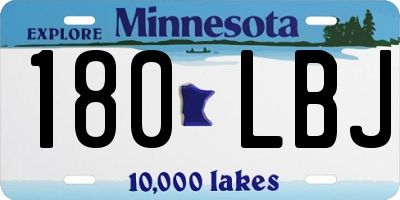 MN license plate 180LBJ