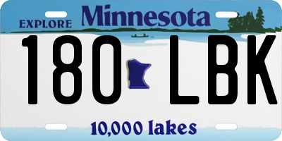 MN license plate 180LBK