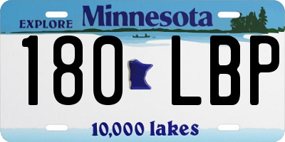 MN license plate 180LBP