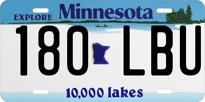 MN license plate 180LBU