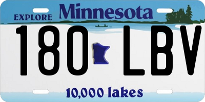 MN license plate 180LBV