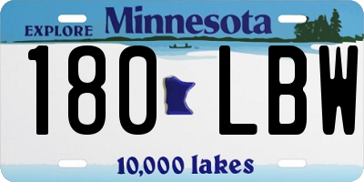 MN license plate 180LBW