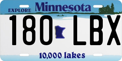 MN license plate 180LBX