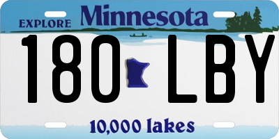MN license plate 180LBY