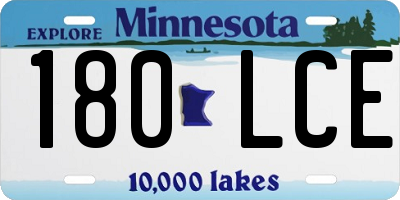 MN license plate 180LCE