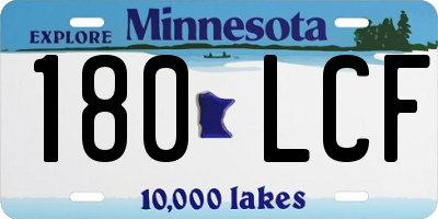 MN license plate 180LCF