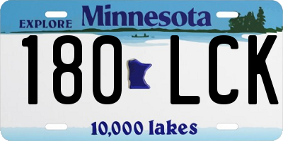 MN license plate 180LCK
