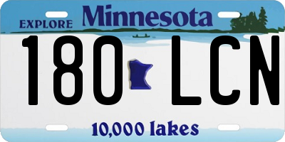 MN license plate 180LCN
