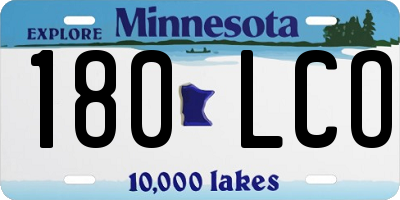 MN license plate 180LCO