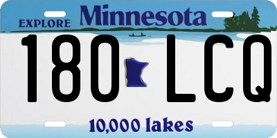 MN license plate 180LCQ
