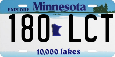 MN license plate 180LCT