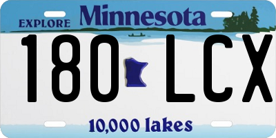 MN license plate 180LCX