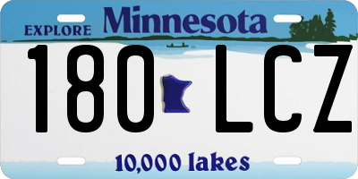 MN license plate 180LCZ