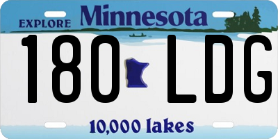 MN license plate 180LDG